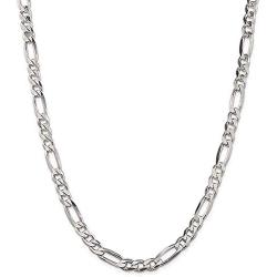 Savlano 925 Sterling Silver 5mm Italian Solid Figaro Link Chain Necklace with Gift Box for Men & Women - Made in Italy