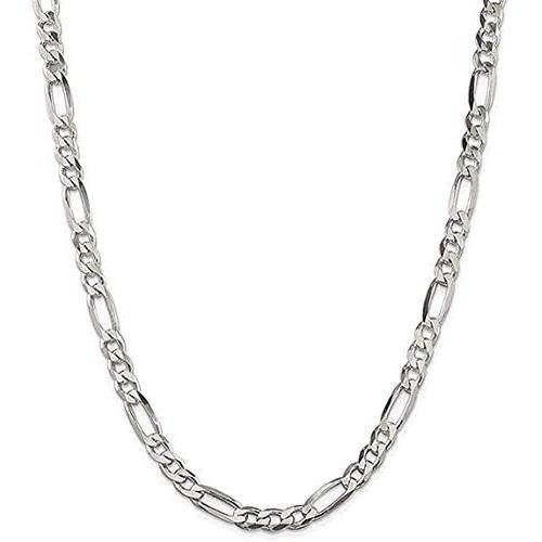 Savlano 925 Sterling Silver 5mm Italian Solid Figaro Link Chain Necklace with Gift Box for Men & Women - Made in Italy