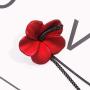 Trendy Red Green Poppy Flower Black Long Line Bar Tassel Earrings for Women Charm Drop Dangle Earring Jewelry (Red)