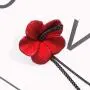 Trendy Red Green Poppy Flower Black Long Line Bar Tassel Earrings for Women Charm Drop Dangle Earring Jewelry (Red)