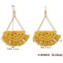 Bohemian Colorful Tassel Dangle Earrings Ethnic Fan Shape Fringe Statement Drop Earring Women Girls Boho Vacation Semi-circle Jewelry