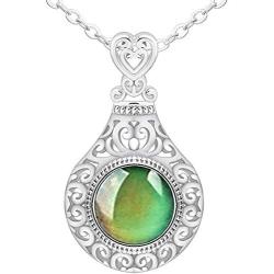 Jude Jewelers Round Shape Color Changing Mood Indicator Statement Party Pendant Necklace