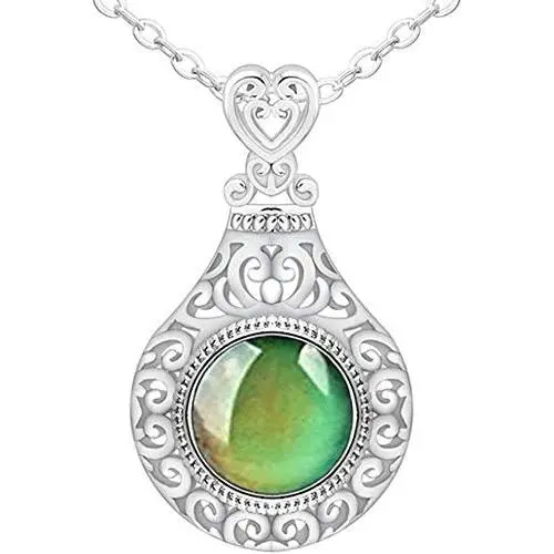 Jude Jewelers Round Shape Color Changing Mood Indicator Statement Party Pendant Necklace Jude Jewelers Round Shape Color Changing Mood Indicator Statement Party Pendant Necklace