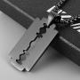 HZMAN Mens Stainless Steel Razor Blade Model Dog Tag Pendant Hip Hop Necklace,22+2'' Chain