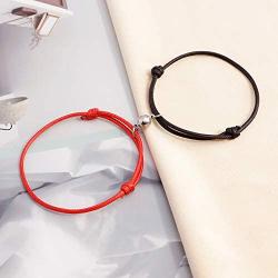 Apeso Matching Bracelets for Couples,Adjustable Mutual Attraction Bracelets Rope Braided Couple Bracelet Gift Jewelry Lover Women Men 2 PCS Valentines Day