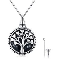 Urn Necklaces for Ashes Oxidized Silver 925 for Women,Cremation Jewelry for Ashes Keepsake Memorial Pendant Necklace Gifts for Best Friends