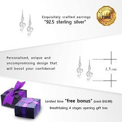 BLING BIJOUX Melody Note Music Dangle Earrings Never Rust 925 Sterling Silver Natural and Hypoallergenic Hooks For Women and Girls with Free Breathtaking Gift Box for a Special Moment of Love