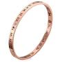 VNOX Girls IP Stainless Steel Rhinestone Roman Numeral Bangle Bracelet,Silver,7.5''