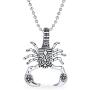 Bling Jewelry Tribal Zodiac Scorpion Pendant Necklace for Men Silver Tone Oxidized Black Stainless Steel 20 Inches