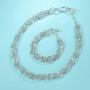 UNY Style Trendy Elegant Vintage Retro Unique Fashion style 2 Tone Double Twist Wire Link Women Short Chain Necklace