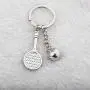 BAUNA Tennis Racket Keychain with Ball Charm Sport Key Ring Jewelry for Tennis Players Tennis Coaches BAUNA Tennis Racket Keychain with Ball Charm Sport Key Ring Jewelry for Tennis Players Tennis Coaches