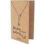 Quan Jewelry Music Note Treble Clef Necklace, Musical Jewelry Gifts for Women with Greeting Card