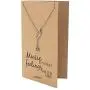Quan Jewelry Music Note Treble Clef Necklace, Musical Jewelry Gifts for Women with Greeting Card