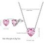 Aurora Tears 925 Sterling Silver 12 Birthstone Hearts Jewelry Women Crystal Wedding/Engagement/Bridal Heart Necklace/Earring/Ring/Bracelet Sets Jewellery