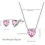 Aurora Tears 925 Sterling Silver 12 Birthstone Hearts Jewelry Women Crystal Wedding/Engagement/Bridal Heart Necklace/Earring/Ring/Bracelet Sets Jewellery