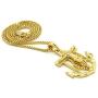 Shiny Jewelers USA Mens Jesus Anchor Cross Hip Hip Jewelry Pendant 24'' Box Rope Cuban Chain Necklace