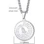MOO&LEE Serenity Prayer Lords Prayer Coin Pendant Necklace for Men Christian Jewelry 24 Inch Stainless Steel Link Chain