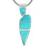 Turquoise Pendant Necklace in Sterling Silver 925 & Genuine Turquoise (Select Style)