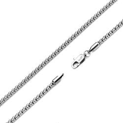 AmyRT Jewelry 3mm Titanium Steel Rolo Silver Chain Necklaces for Women Men 16 to 30 Inch