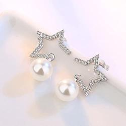 Injoy Jewelry Women Faux Pearl Jewelry Set, Round Faux Pearl Pendant Necklace and Stud Earrings Set for Women Girls