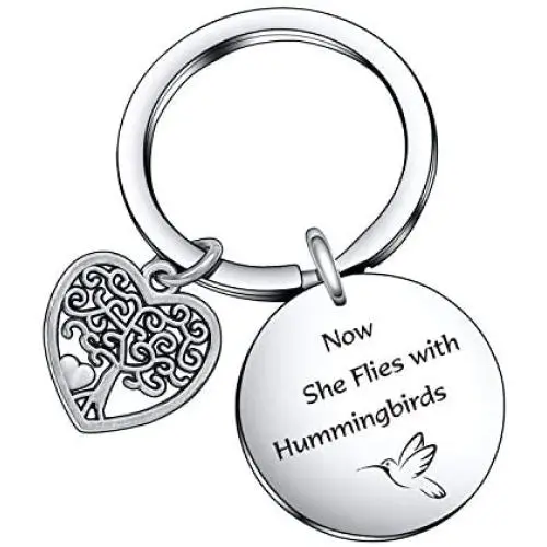 De&ai Memorial Keepsake Gift Hummingbirds Lover Keychain, Hummingbird Memorial Jewelry De&ai Memorial Keepsake Gift Hummingbirds Lover Keychain, Hummingbird Memorial Jewelry