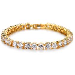 ASHMITA Tennis Crystal Bracelet for Women Charm Men Rose Gold Zirconia Bracelets Gift Jewelry