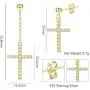 Fansilver S925 Sterling Silver Cross Dangle Drop Stud Earrings 14K Gold Plated Pendant Chain Earrings For Women Men Cubic Zirconia Cross Earrings Punk Jewelry Fansilver S925 Sterling Silver Cross Dangle Drop Stud Earrings 14K Gold Plated Pendant Chain Earrings For Women Men Cubic Zirconia Cross Earrings Punk Jewelry