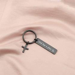Zuo Bao Religious Gifts Inspirational Quote Keychain God Has a Plan Christian Jewelry for Friend Family Member Faith Keyring