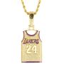 HELLOICE Holiday Gifts Iced Lakers 24 Jersey Necklace for Women Men Basketball Fans Pendant
