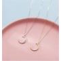 Dtja Minimalist Moon Necklace for Women Girls Kids Sterling Silver Gold Plated Tiny Small Simple Polished Thin Horn Crescent Moon Pendant Choker Necklace Adjustable Chain 18'' Cute Jewelry Gift