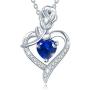 Agvana Fine Jewelry Birthstone Necklaces for Women Sterling Silver Genuine or Created Gemstone Rose Flower Heart Pendant Necklace Mothers Day Gifts for Mom Anniversary Birthday Gifts for Girls Her