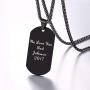 U7 Personalized Dog Tags Necklace with Chain Stainless Steel Text/Image Print Photo Custom Engraving Pendant, Gift for Men Women(Tag/Round/Heart)