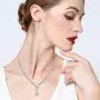 EVER FAITH Gorgeous White Cubic Zirconia Charming Water Drop Bridal Bride Necklace Earrings Set Silver-Tone EVER FAITH Gorgeous White Cubic Zirconia Charming Water Drop Bridal Bride Necklace Earrings Set Silver-Tone