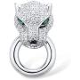Santuzza Panther White Cubic Zirconia Pendant for Women 925 Sterling Silver Leopard Head Jewelry