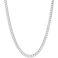 Mens 5.1mm .925 Sterling Silver Diamond-Cut Flat Cuban Link Curb Chain Necklace