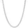 Mens 5.1mm .925 Sterling Silver Diamond-Cut Flat Cuban Link Curb Chain Necklace Mens 5.1mm .925 Sterling Silver Diamond-Cut Flat Cuban Link Curb Chain Necklace