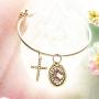 Waxing Poetic Amor Fati Brass and Swarovski Crystals Cross Charm
