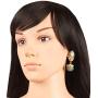 Touchstone Indian Bollywood spherical faux pearls jhumki earrings in antique gold tone for women