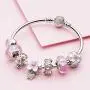 ATHENAIE 925 Sterling Silver Magnolia Bloom Pale Cerise Enamel Pink CZ Bead Charms for Bracelet ATHENAIE 925 Sterling Silver Magnolia Bloom Pale Cerise Enamel Pink CZ Bead Charms for Bracelet
