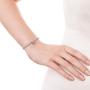 AeraVida Charming Puffy Heart Elastic Sterling Silver Beads Stretch Bracelet