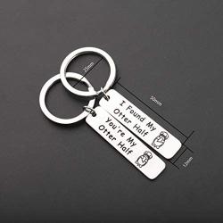 MAOFAED Couple Keychain Set I Found My Otter Half Otter Couple Gift Otter Keychain Otter Lover Gift Boyfriend Gift Husband Keychain