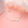 925 Sterling Silver Sun Charm Adjustable Bracelet for Women Girls Birthday Gift, 7+2 inch