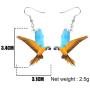 NEWEI Acrylic Flying Yellow-Blue Macaw Parrot Bird Earrings Dangle Drop Animal Jewelry For Women Girls Teen Charm Gifts