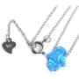 Kaletine Hamsa Hand Pendant Necklace Sterling Silver Created Fire Opal Adjustable Cable Box Chain in 16''-18''