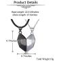 Jovivi 2 Pcs Heart Necklace for Couples Black White Matching Pendant Friendship Distance Magnetic Love Heart Jewelry for Boyfriend Girlfriend Valentines Gifts
