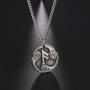 TEAMER Norse Vikings Stainess Steel 24 Runes Amulet Pendant Necklace Lucky and Blessing Symbol Jewelry for Women Men