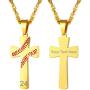PROSTEEL Baseball Design Cross Pendant Necklace for Men Women, Black/Gold Plated Stainless Steel, Custom Name Number, 22''-24'' Adjustable, Come Gift Box