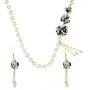 Efulgenz Black Floral Faux Pearl Beads Strand Necklace Earrings Fashion Costume Jewelry Set for Women Girls