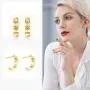 FANCIME Solid 14K Real Yellow Gold Diamond 0.06 CTTW Small Cut Unique Open Half Cuff Hoop Earrings Dainty Delicate Everyday Fine Jewelry For Women Girls Diameter 15mm FANCIME Solid 14K Real Yellow Gold Diamond 0.06 CTTW Small Cut Unique Open Half Cuff Hoop Earrings Dainty Delicate Everyday Fine Jewelry For Women Girls Diameter 15mm