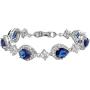 EVER FAITH Silver-Tone Full Zircon Wedding Tear Drop Link Bracelet